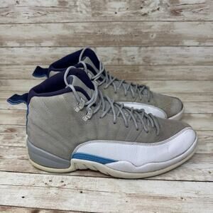 Air Jordan 12 XII UNC Retro 130690-007 Gray White Basketball Shoes Men's Size 9